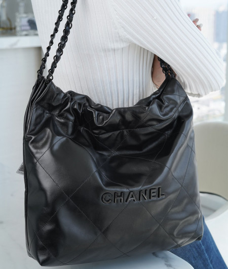 [CHANEL]샤넬 22K 스몰 22bag 호보백 블랙 체인백 (미러급 정품가죽) 핸드백 팬더샵가방