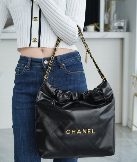 [CHANEL]샤넬 22P 스몰 22bag 호보백 금장 체인백 (미러급 정품가죽) 핸드백 팬더샵가방