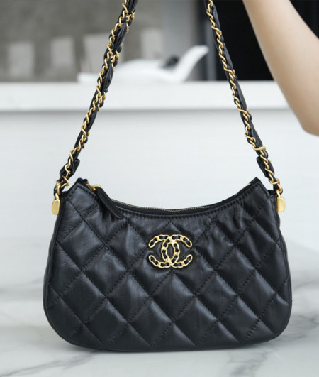 [CHANEL]샤넬 23K 19BAG HOBO 블랙(미러급 정품가죽)체인백 CC 신상호보백 팬더샵가방