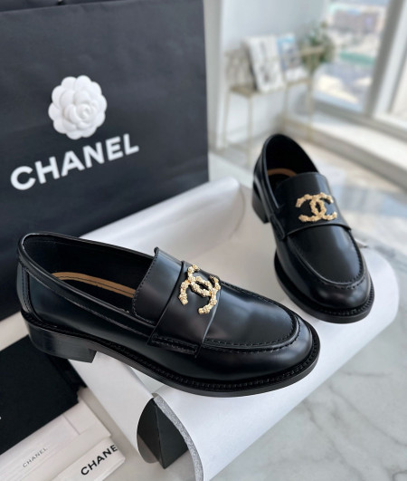 [CHANEL]샤넬24s shoes 카프시킨 블랙 패션 로퍼슈즈 플랫폼 cc퀄티트 레더 로퍼플랫 팬더샵신발