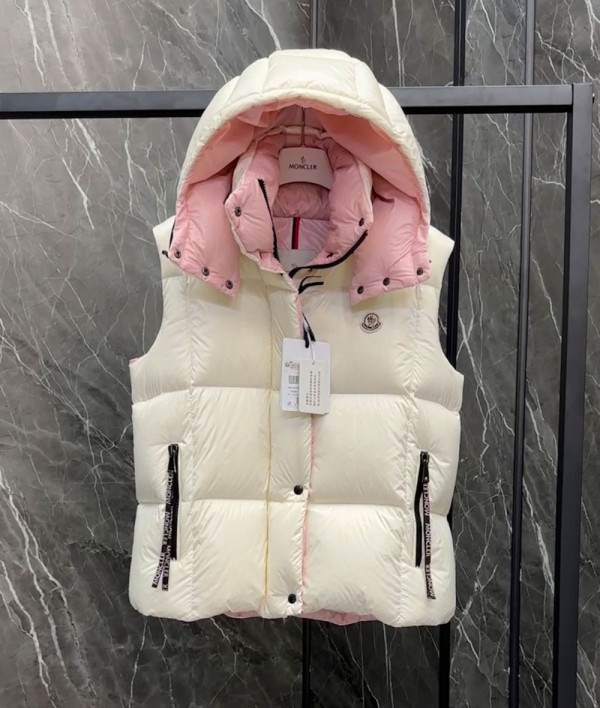 [몽클리어] Moncler Luzule coat 몽클 여성 신상 디몬드 패딩조끼 화이트 아우터