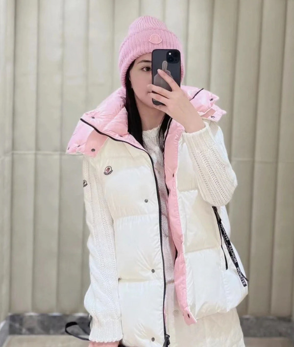 [몽클리어] Moncler Luzule coat 몽클 여성 신상 디몬드 패딩조끼 화이트 아우터