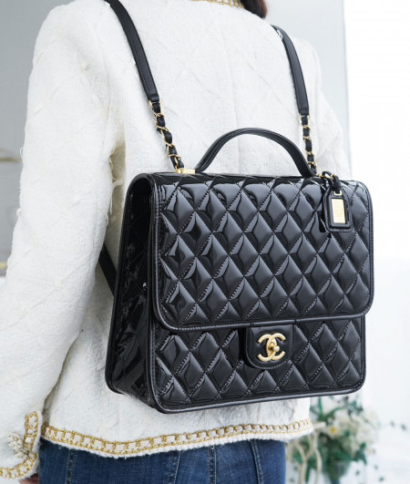 [CHANEL]샤넬 22K haas bag 백팩 램스킨 금장퀄팅 (미러급 정품가죽) 듀여행백 빈티지백 팬더샵가방