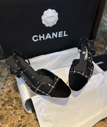 [CHANEL]샤넬23K SHOES 여성힐 블랙 패션힐 신상슈즈 프린티드 cc 정장힐펌프스 팬더샵 신발